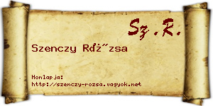 Szenczy Rózsa névjegykártya