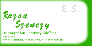 rozsa szenczy business card